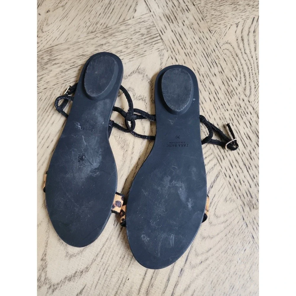 Sandals Cheetah Sandals Tiger Sandals animal print Zara Basic Flat sandals - Picture 3 of 4